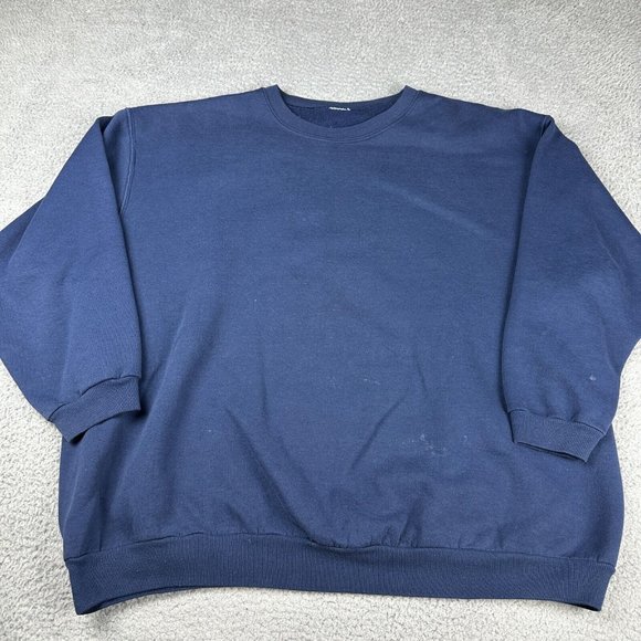 Vintage Fruit Of The Loom Blank Sweatshirt Size XL Navy Blue Made In USA‎ Used - Picture 1 of 8